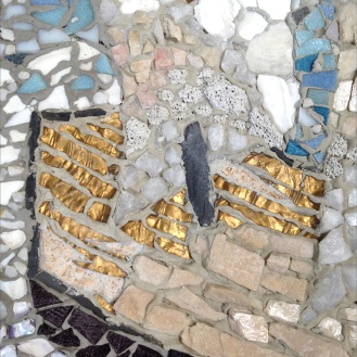 Detail of the 'Playing Children' mosaic before reconstruction.
