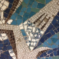 Detail of the mosaic before conservation.